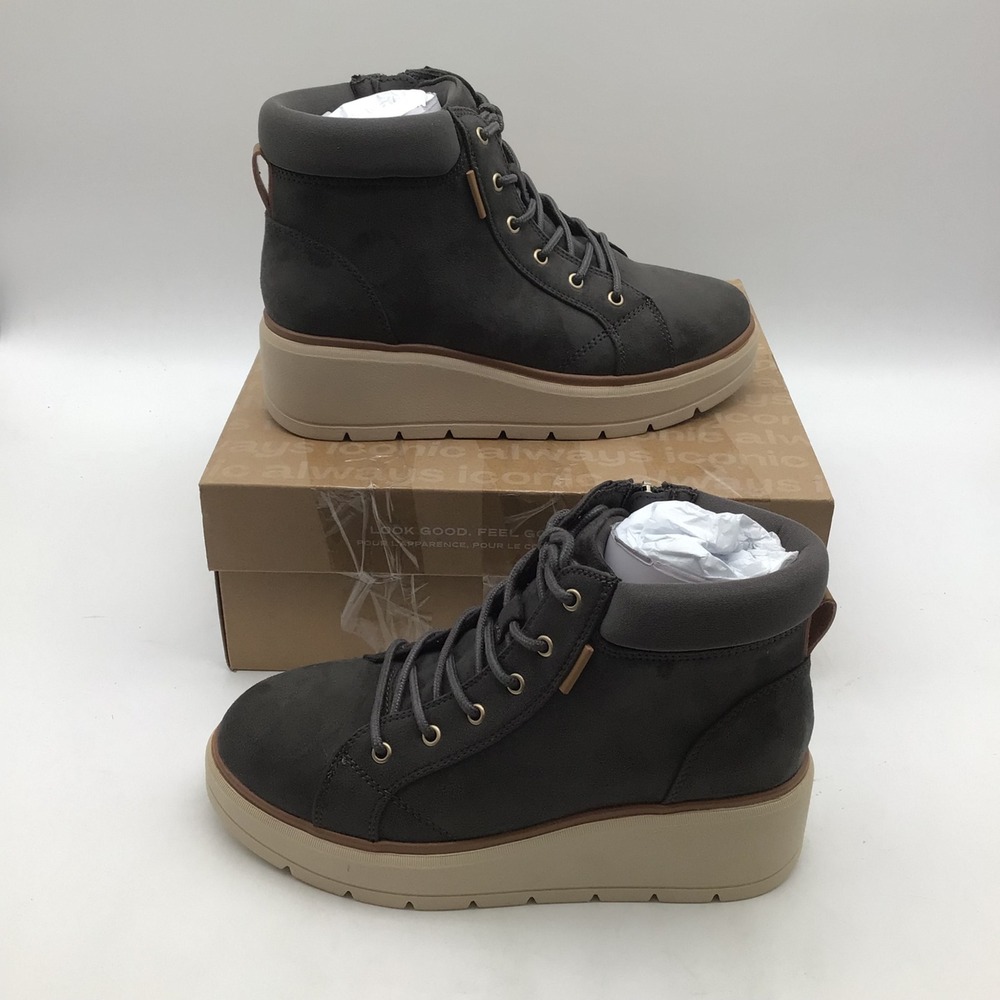 Dr Scholls Nice Day Max Alpine Grey Platform Ankle Boots Womens Size 8 M NEW‎